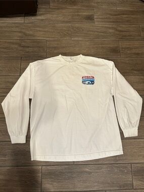 Huntington Beach Vintage Style Graphic Long-Sleeve Tee - White. Sz XXL